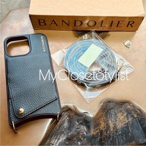 BANDOLIER Gold STUDDED Sarah Strap Set NEW! 15 ProMax Wallet Case + Crossbody